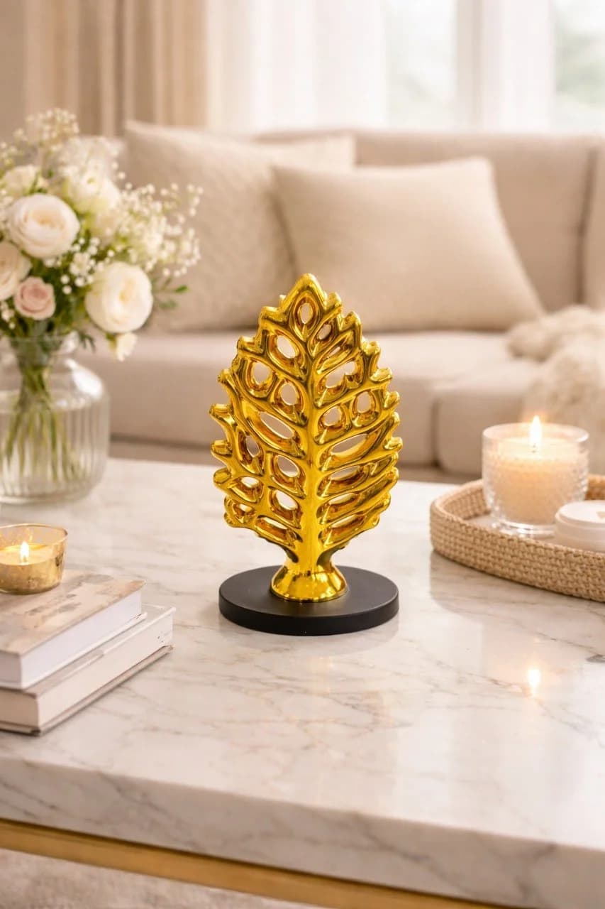 Sculpture art abstrait feuille ambiance décoration intérieure